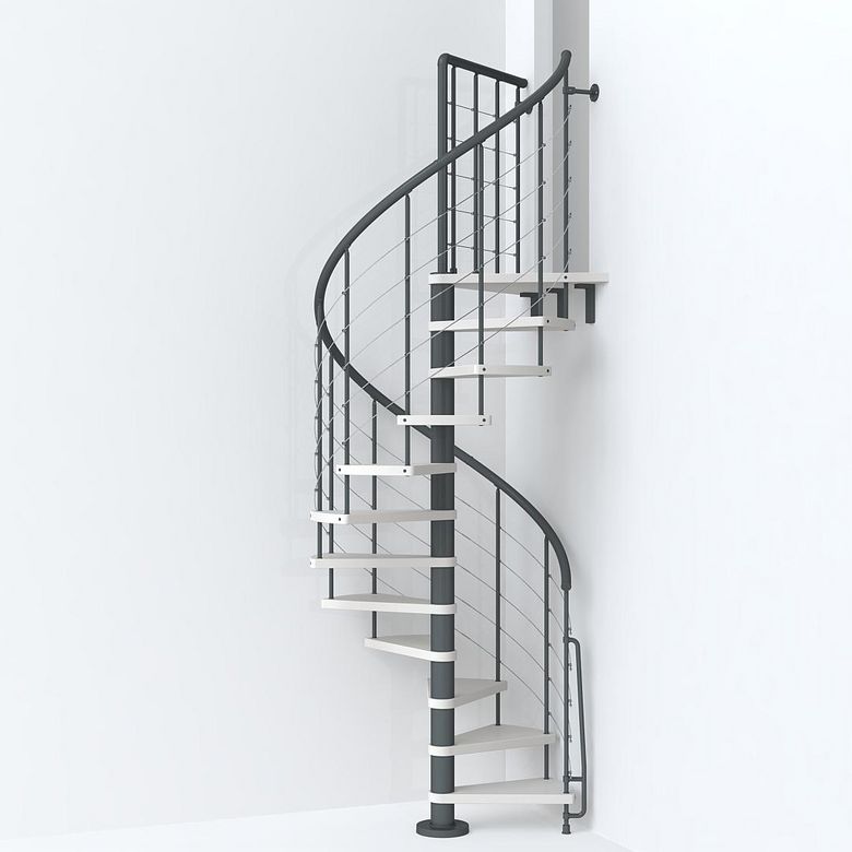 Escalier SYMPHONIE+ avec rampes tubes blanchi