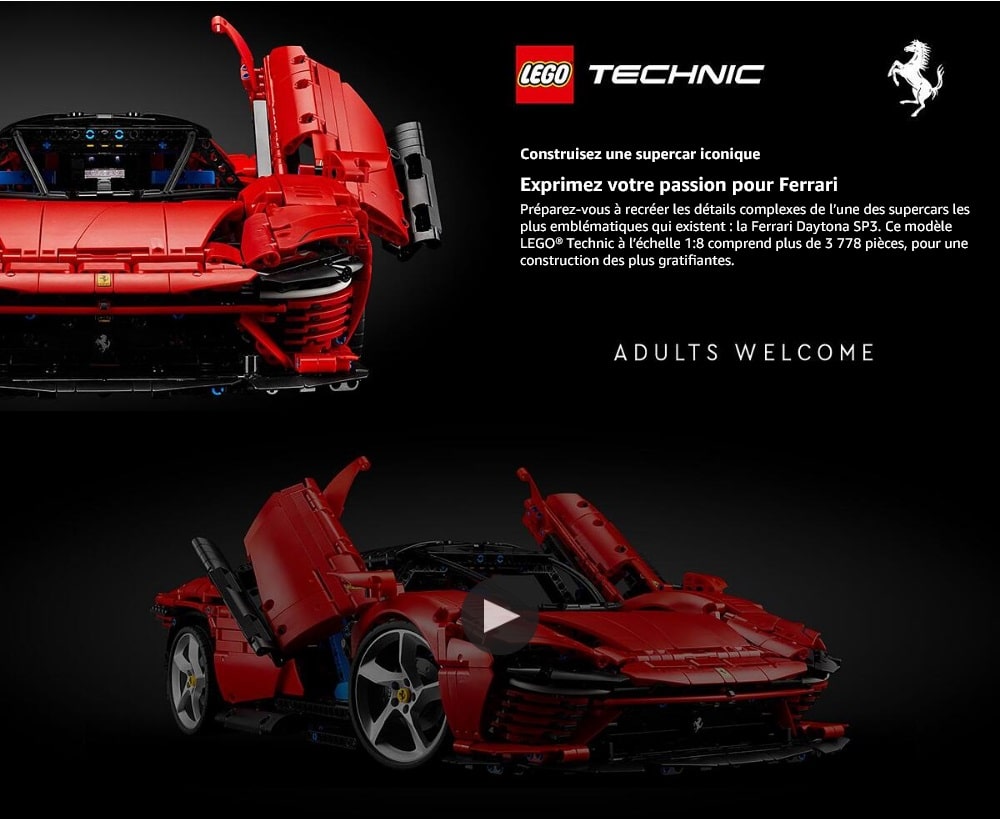 LEGO® Technic 42143 Ferrari Daytona SP3, Voiture Modélisme, Maquette à Construire, Adultes