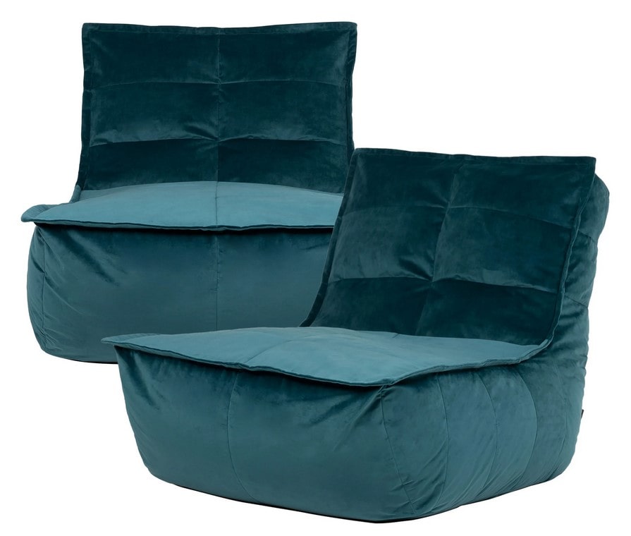 Pouf modulable sofa DOLCE velours 2 pièces vert canard - Maisons du Monde