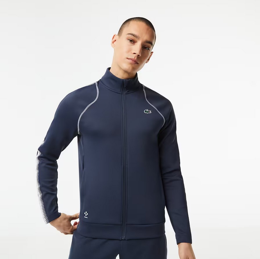 Sweatshirt zippé Homme Lacoste Tennis x Daniil Medvedev Bleu/Blanc