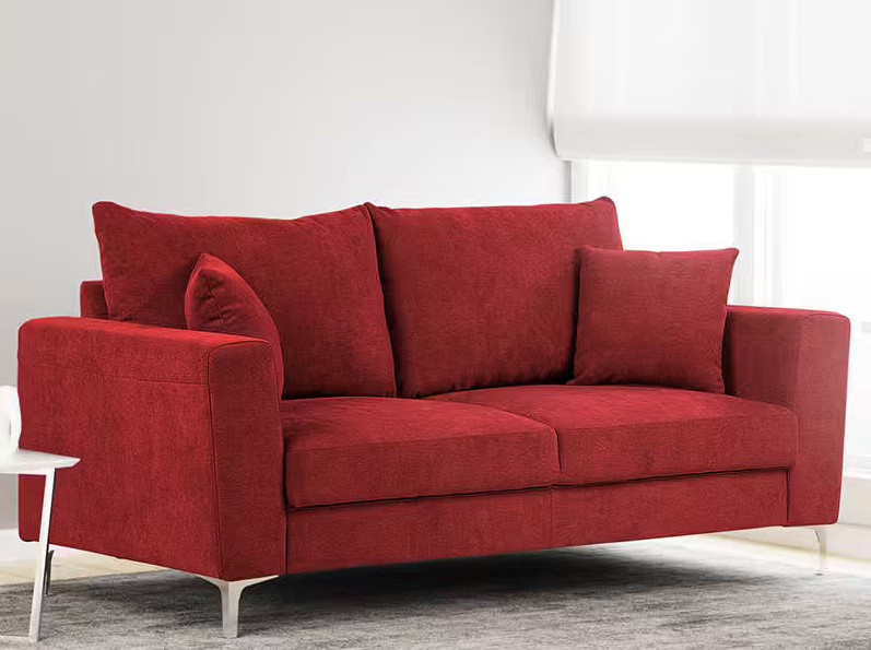 Canapé droit 2,5 places CHLOE coloris rouge