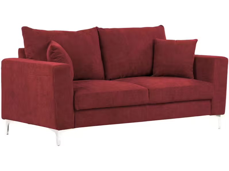 Canapé droit 2,5 places CHLOE coloris rouge