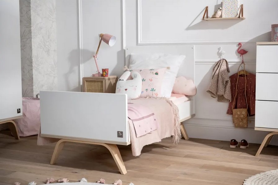 Lit bébé évolutif Little Big Bed SERENA 140X70 cm en Bois Blanc - Maisons du Monde