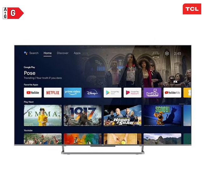 TV QLED TCL 65C728 164 cm UHD 4K ANDROID TV
