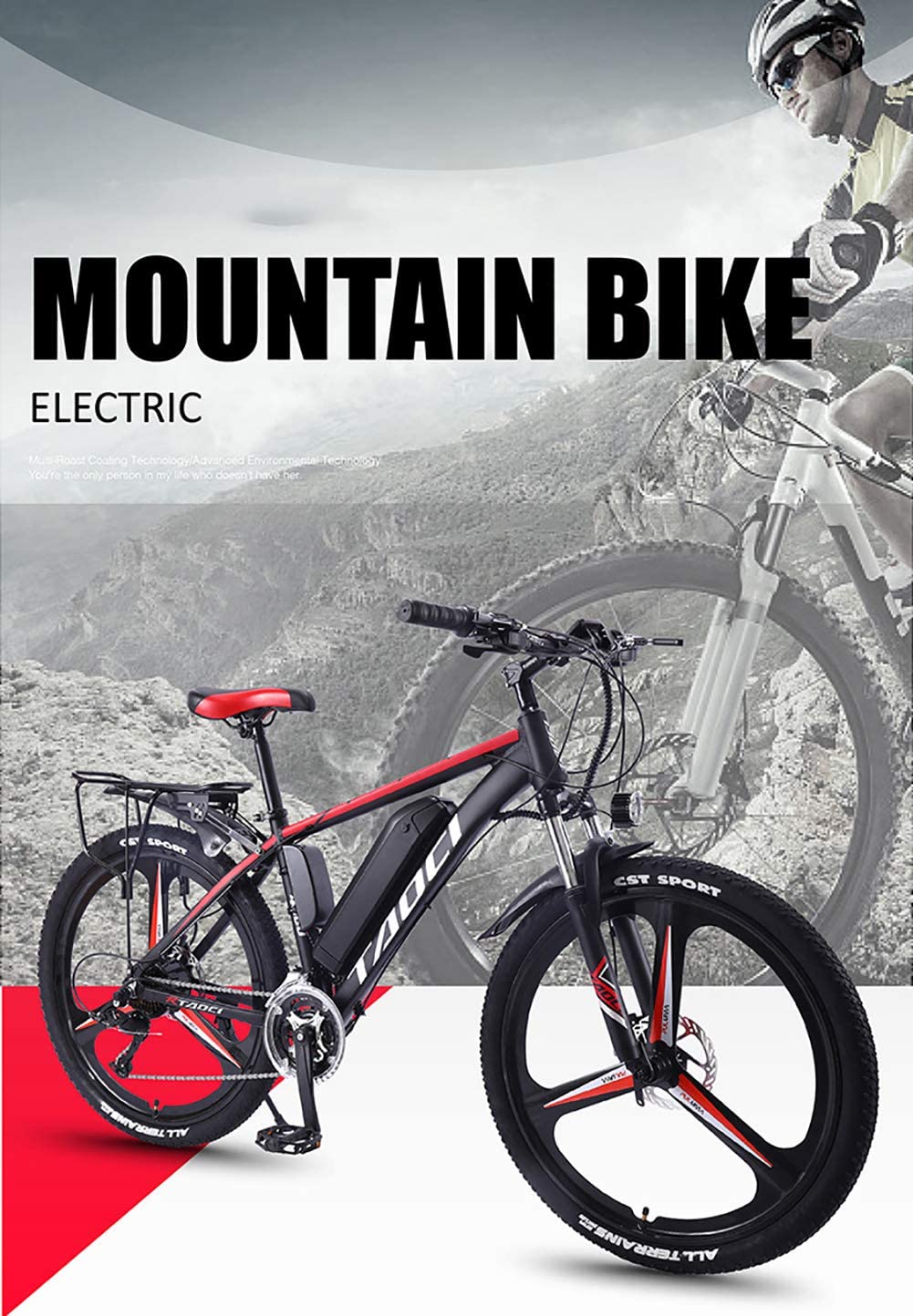 Hyuhome Vélo électrique pour Adulte eBikes Vélos Tout Terrain