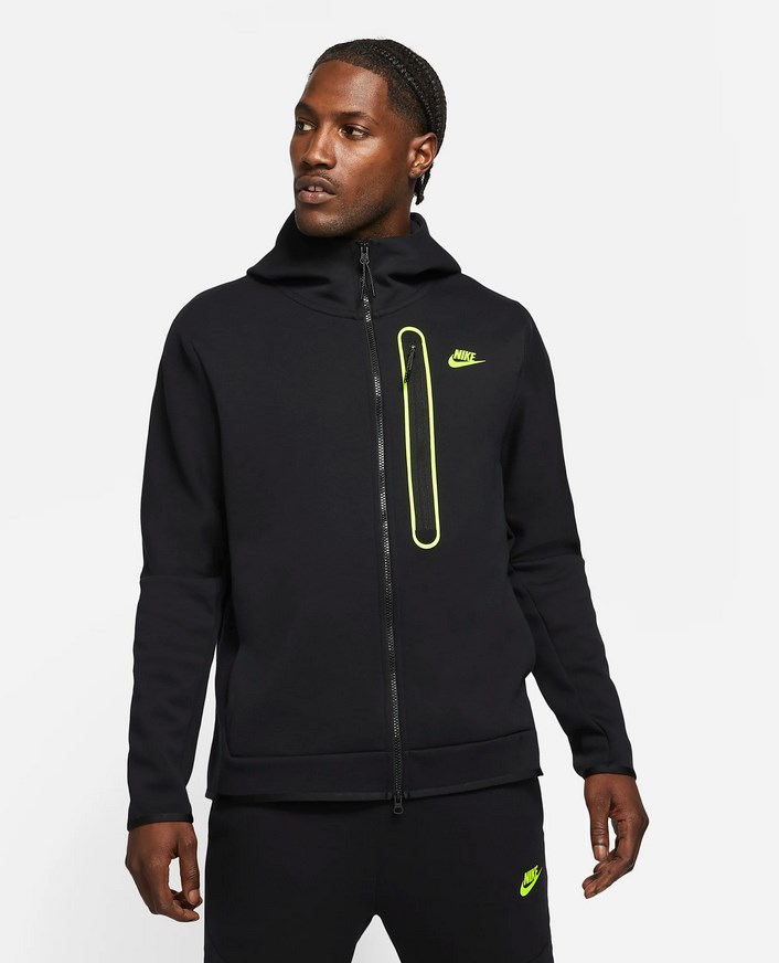 Nike Sportswear Tech Fleece Full-Zip Noir/Volt