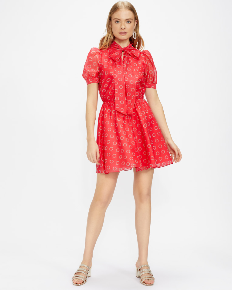 Ted Baker DOTTYY Robe patineuse manches ballons et col lavalière