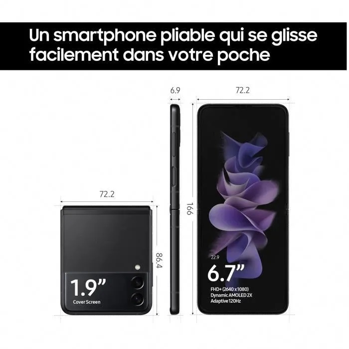 SAMSUNG Galaxy Z Flip3 256Go Noir Double SIM