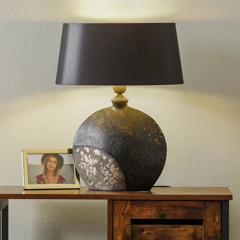 Lampe à poser MARY Holländer céramique et chintz 50 cm