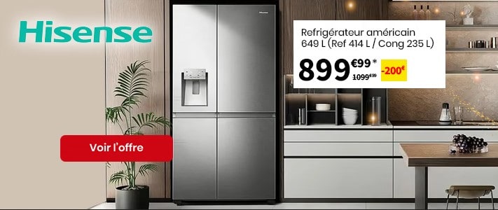 Réfrigérateur américain HISENSE RS840N4WCE 649 Litres