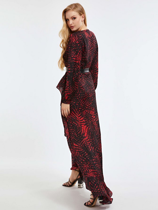 ROBE LONGUE IMPRIMÉ ALL OVER GUESS Rouge multi