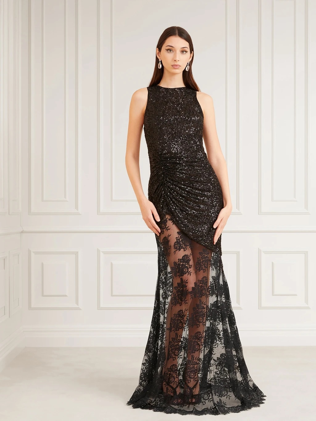 ROBE LONGUE SEQUINS MARCIANO Guess Noir