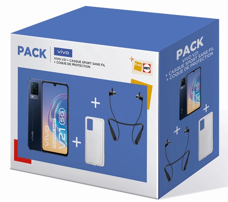 Smartphone Vivo PACK V21 5G + Casque Sans-fil + Coque de protection