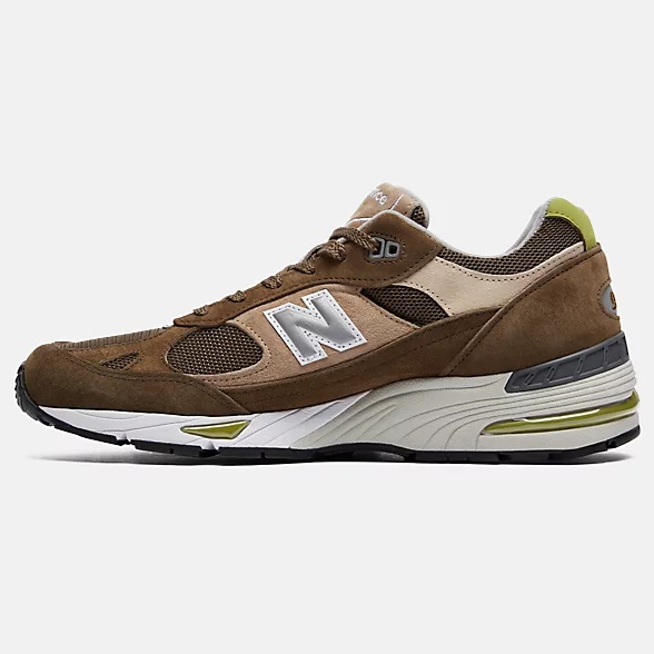 New Balance 991 Made in UK Dark Green with Beige & White pour Homme