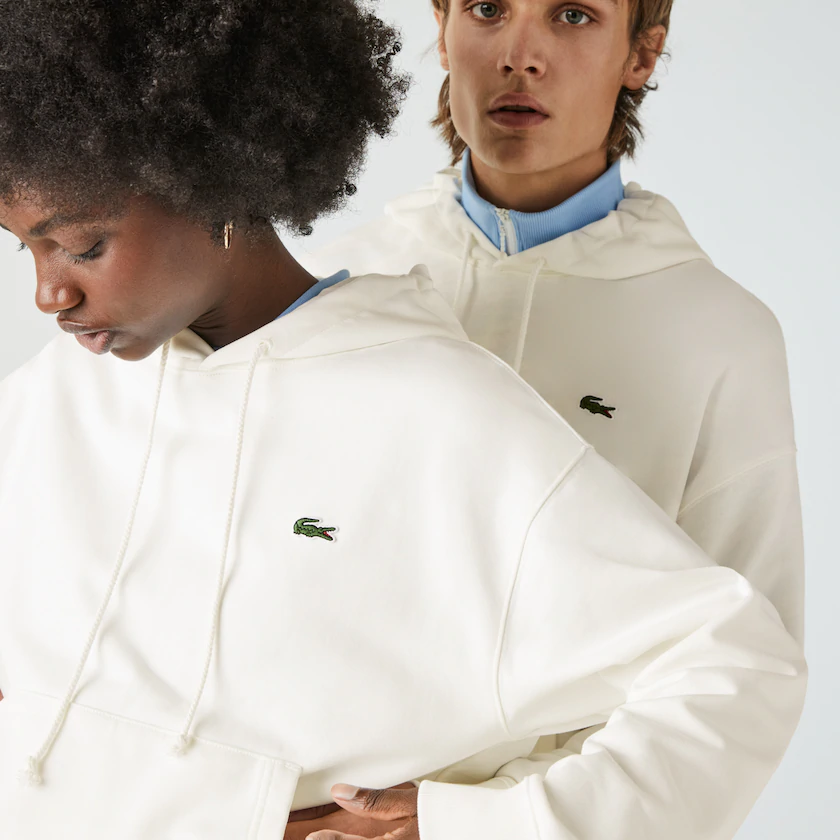 Sweatshirt à capuche Lacoste LIVE loose fit en molleton de coton avec logo Blanc