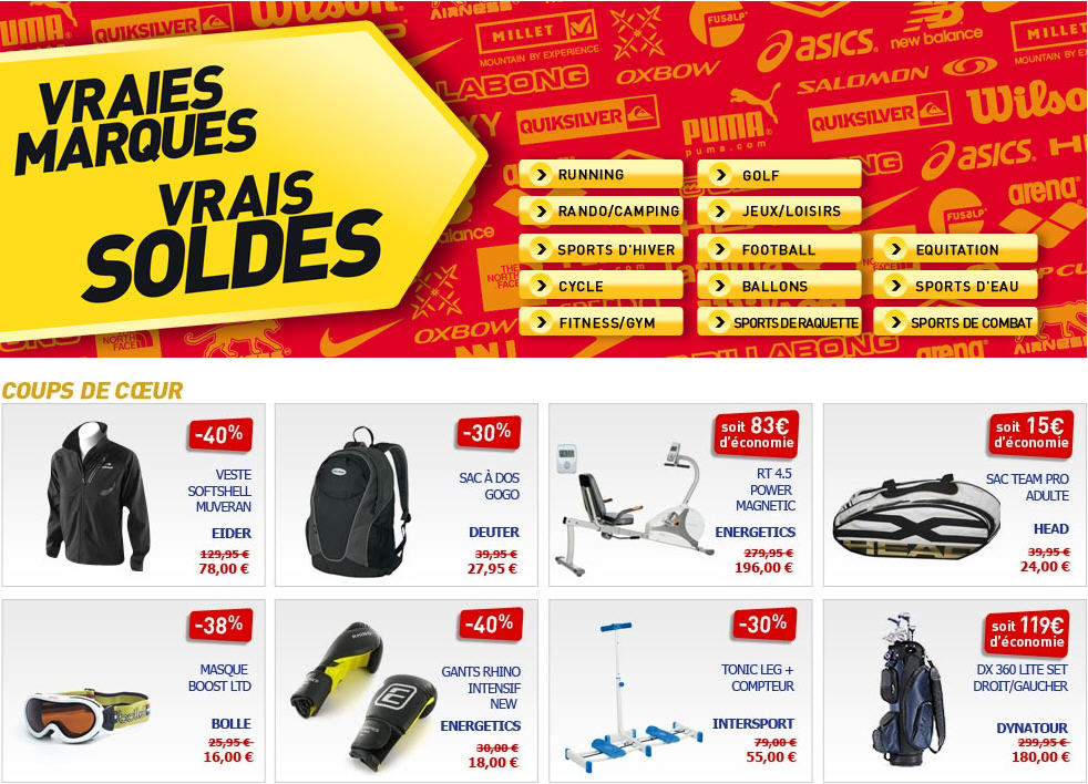 Soldes Intersport - Soldes Vetements et Chaussures de Sport sur Intersport.fr