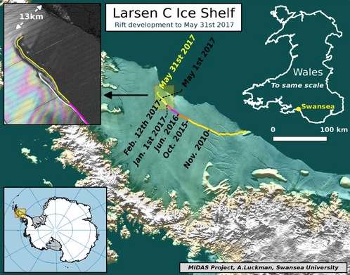 En Antarctique, un iceberg géant est sur le point de se détacher