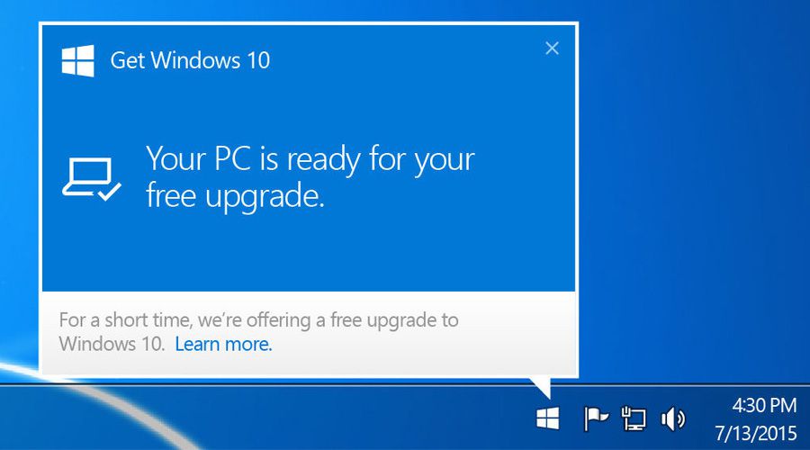 Avant de télécharger une mise à niveau, Windows demandera votre accord