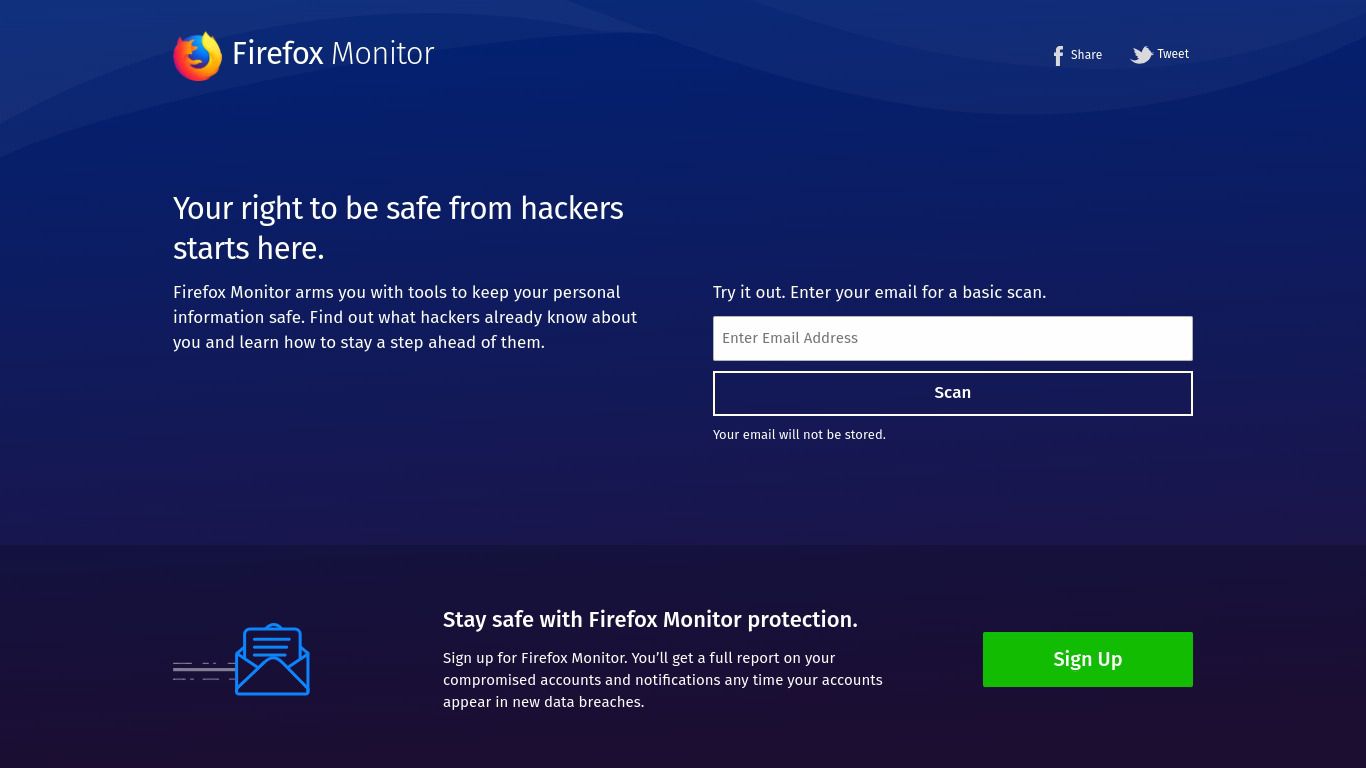 Firefox Monitor vous avertit en cas de fuite de vos identifiants