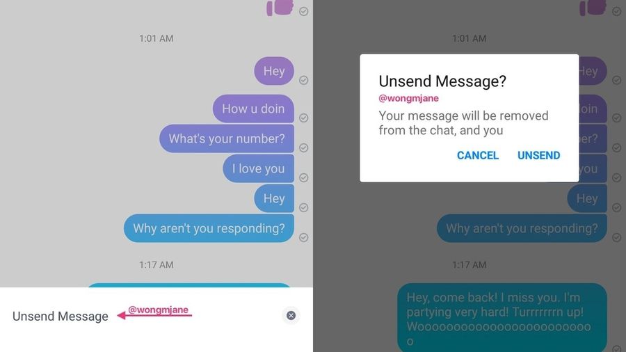 Messenger : il sera bientôt possible de supprimer un message envoyé