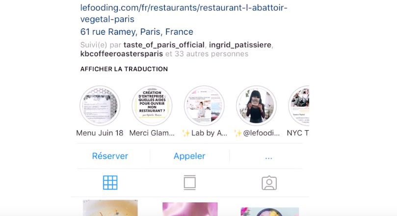 Le site LaFourchette permet de réserver une table sur Instagram