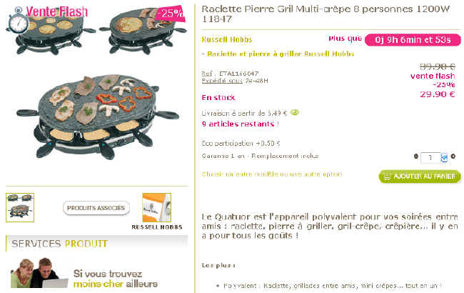 Raclette Pierre Gril Multi-crêpe Prix 29.90 Euro