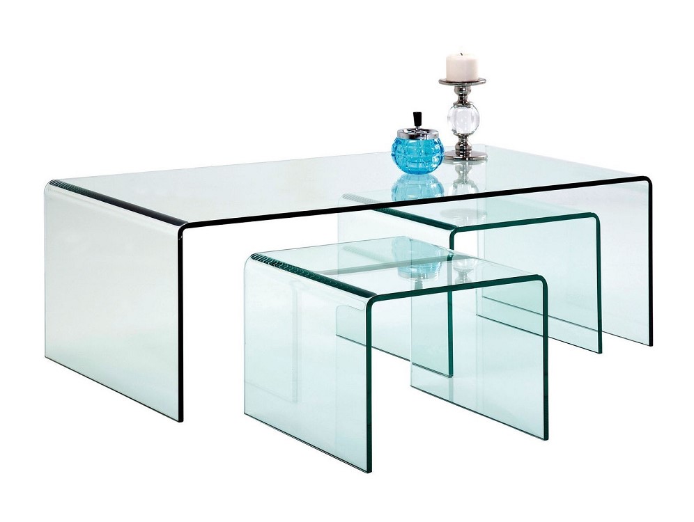 Table basse contemporaine en verre Clear Club Kare Design