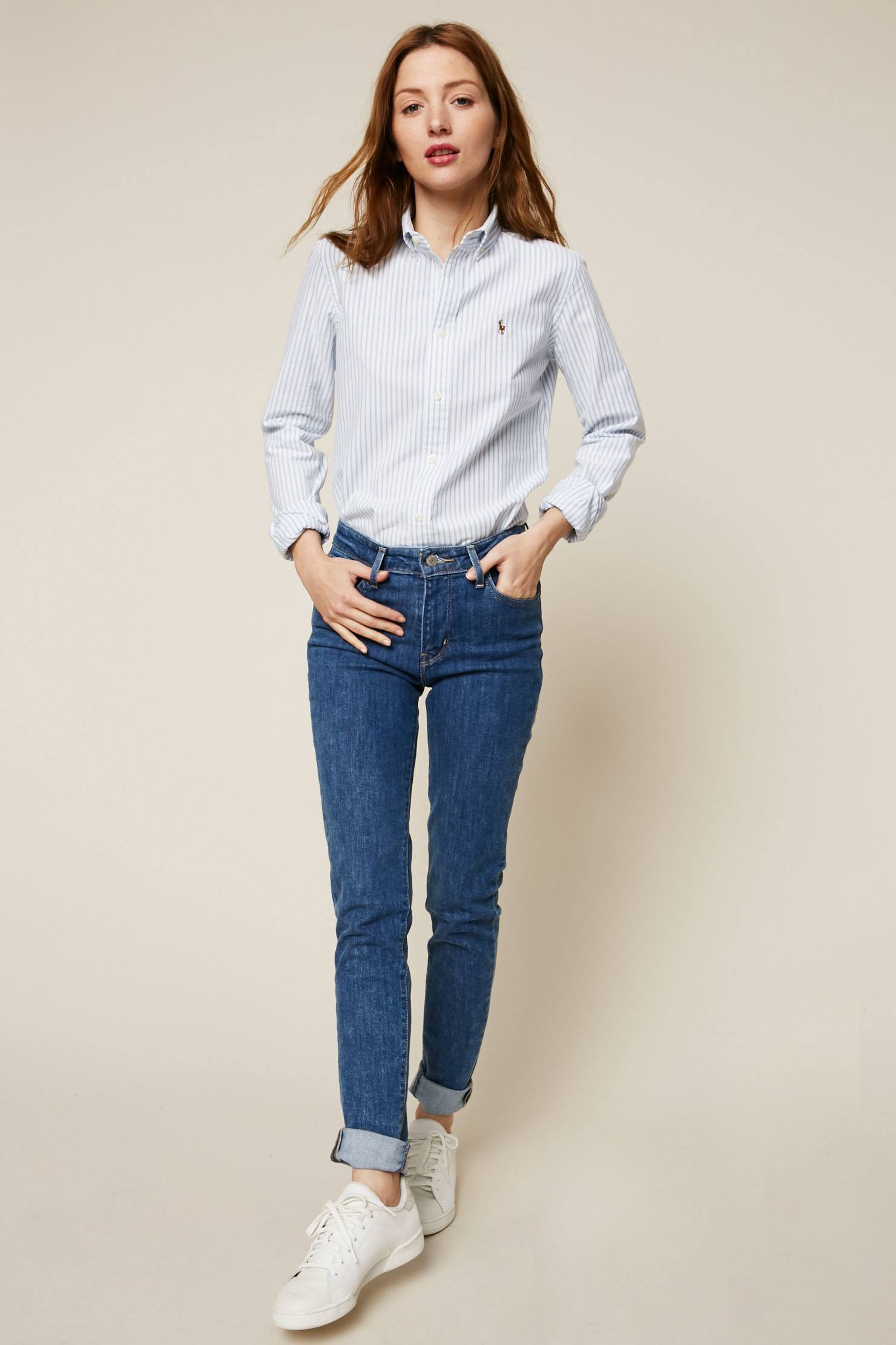 Polo Ralph Lauren Chemise à rayures blanc et bleu - Monshowroom
