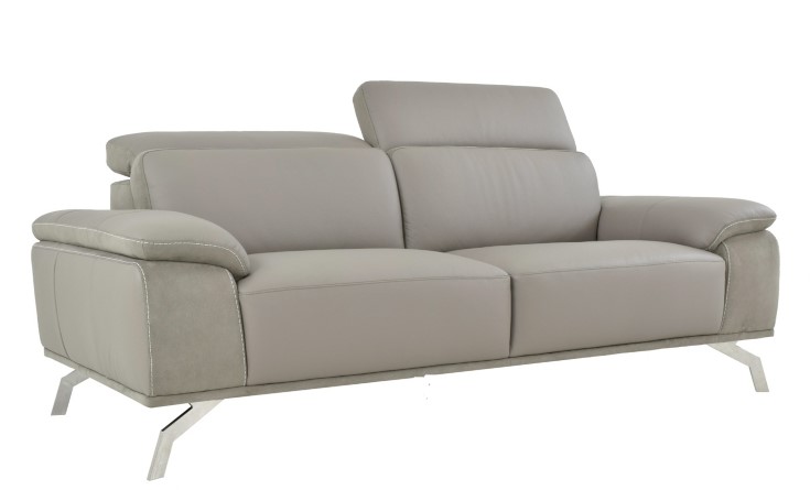 Canapé d'angle droit convertible QUINN gris blanc
