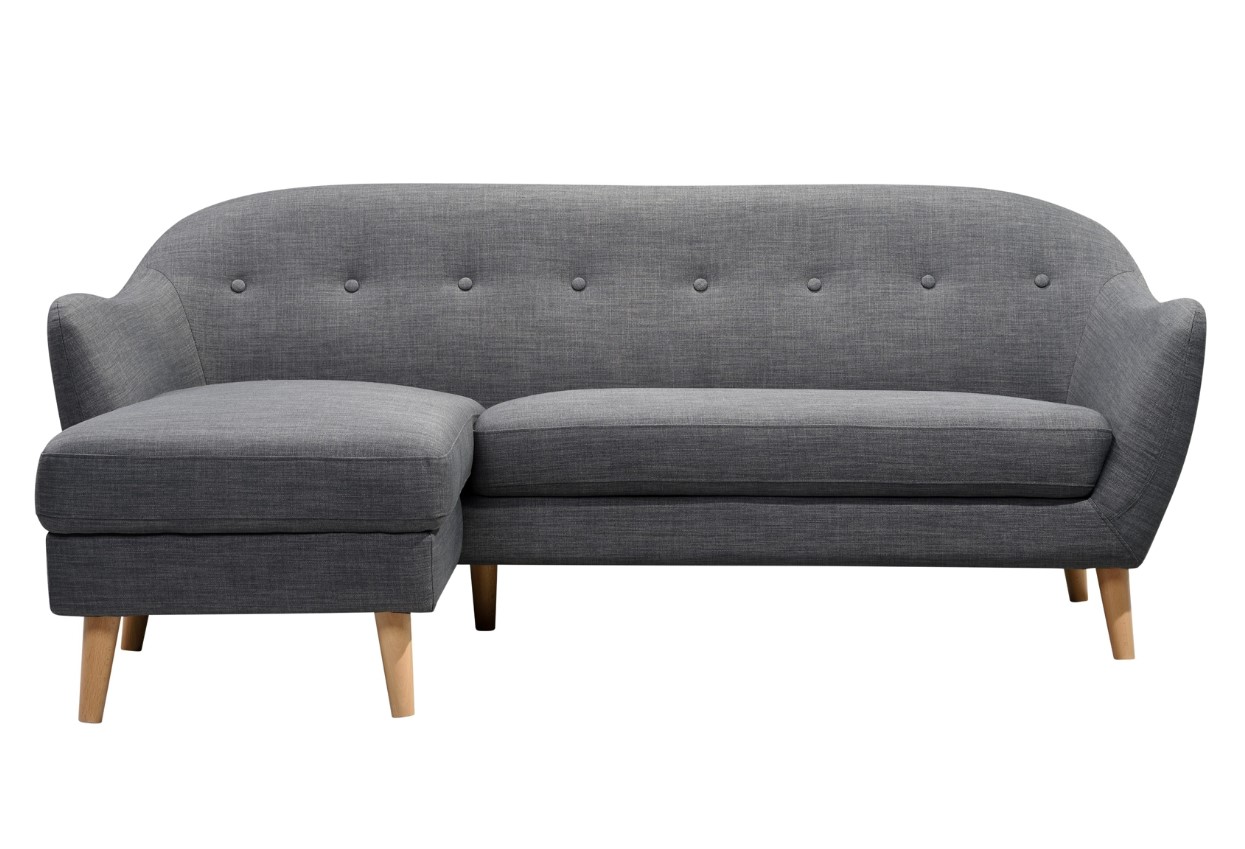 Canapé d'angle gauche DAVEN Tissu gris