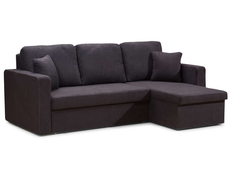 Canapé d'angle convertible et réversible 4 places HUGO coloris noir