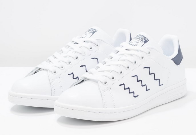Adidas Originals STAN SMITH Baskets basses white/trace blue - Zalando