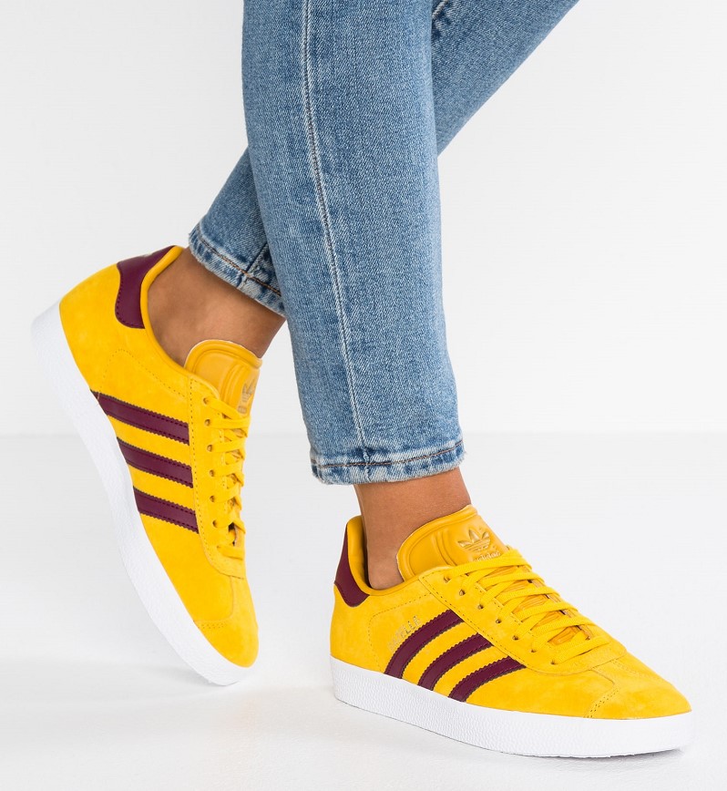 Adidas Originals GAZELLE EXCLUSIVE Baskets basses ray yellow/cherry wood/footwear white - Zalando