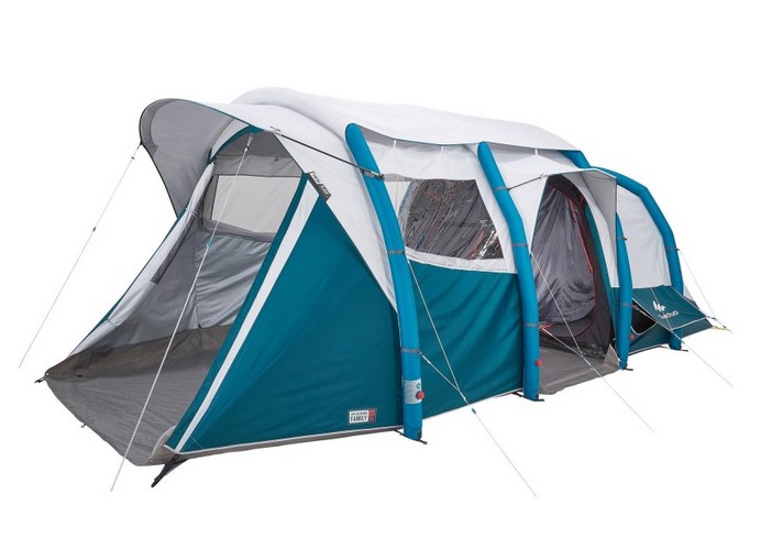 Tente de camping familiale Air seconds family 6.3 XL Fresh & Black I QUECHUA