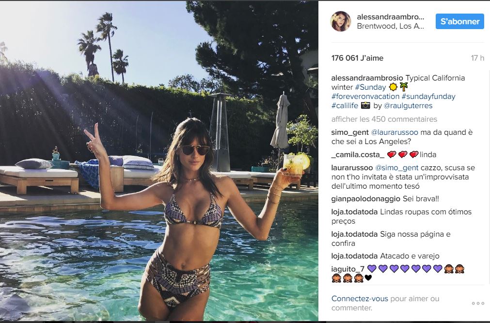Alessandra Ambrosio ultra sexy en bikini, elle enflamme Instagram