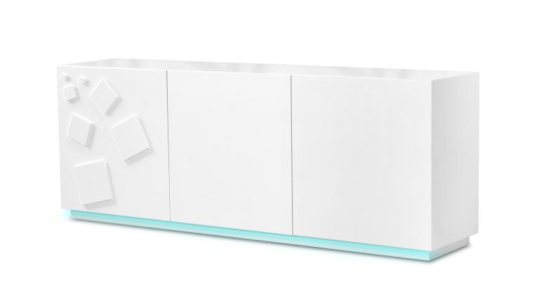 Bahut design laqué blanc 3 portes Quadrat - Mobilier Moss