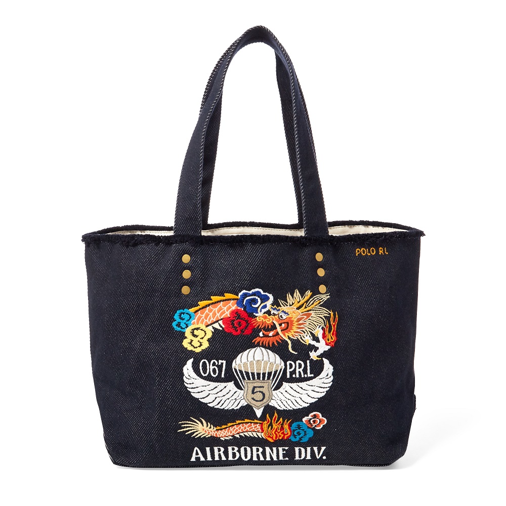Polo Ralph Lauren Cabas Dragon-Embroidered Canvas Tote