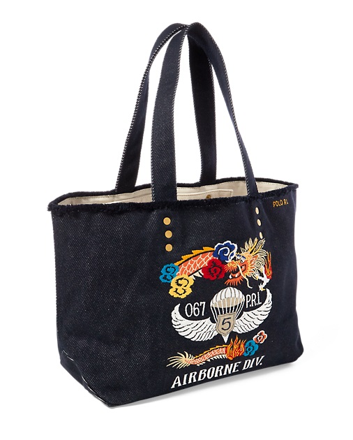 Polo Ralph Lauren Cabas Dragon-Embroidered Canvas Tote