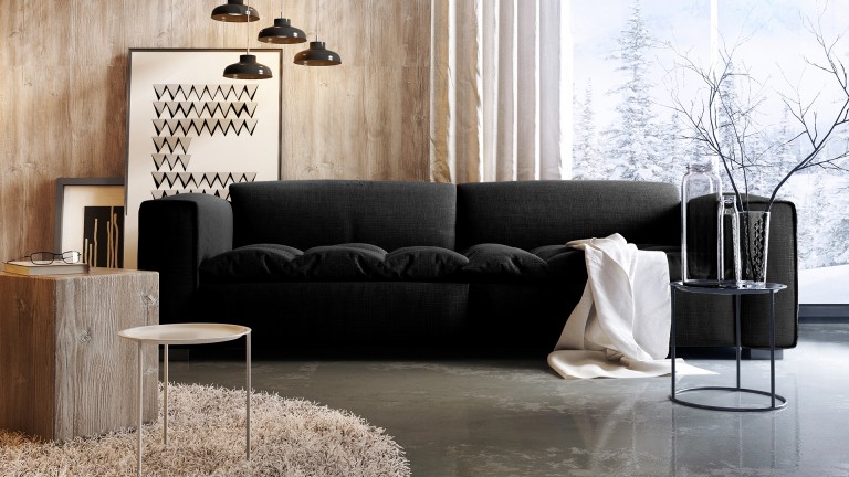 Canapé design 3 places Storra avec assise tissu matelassée  - Mobilier Moss