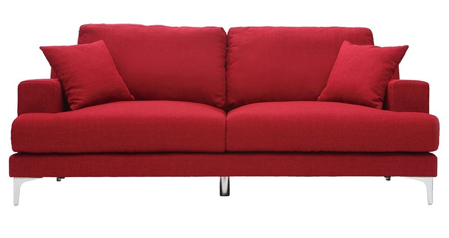 Canapé design 3 places BOMEN en tissu rouge