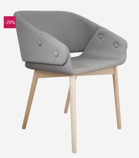 Soldes Chaises Habitat - ROOK chaise grise en tissu