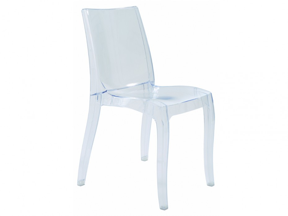 Lot de 6 chaises empilables LUCINDA Polycarbonate Cristal - Chaises Vente Unique