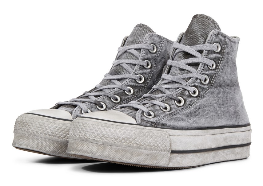 Converse Chuck Taylor All Star Lift Smoked Canvas High Top gray/gray/white pour Femme