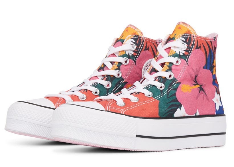 Converse Chuck Taylor All Star Paradise Prints Lift High Top strawberry jam/white/black / Style pour Femme