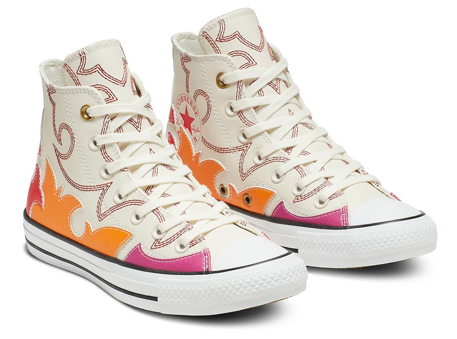 Converse Chuck Taylor All Star Space Cowgirl High Top egret/habanero red/orange rind pour Femme