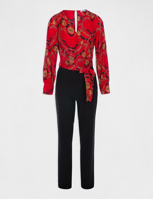 Combinaison-pantalon bimatière Rouge Morgan