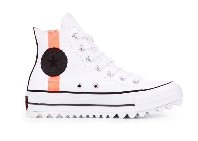 converse chuck taylor all star lift ripple ox trainers in black