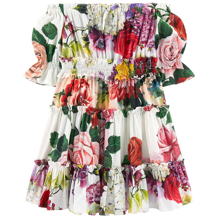 Robe Mini Me Dolce & Gabbana en popeline imprimée pour fille