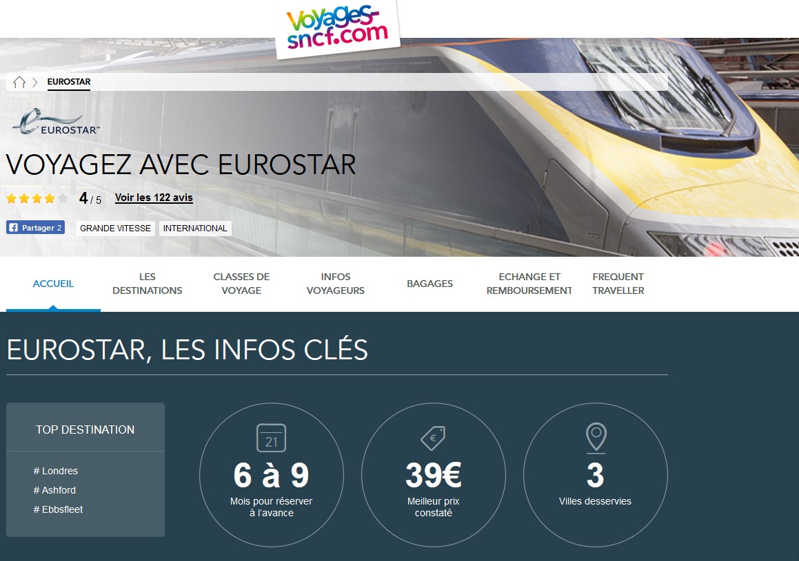 Voyages Sncf Promo Eurostar Billet Londres à partir de 69 Eur A / R