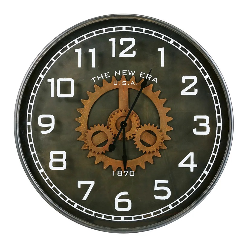 Horloge à rouages Duncan en métal noir - Maisons du Monde